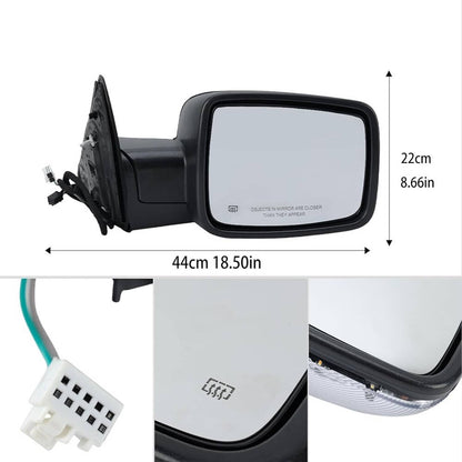 Bethesda Industrial Right/Passenger Side For 13-19 Ram 1500 Manual Fold+Heated+LED Signal Mirror New