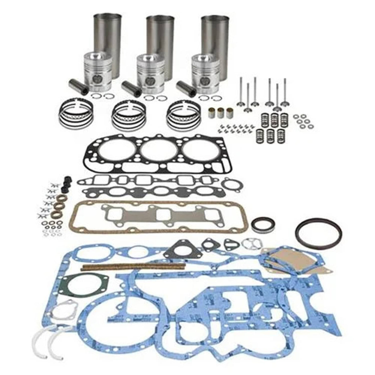 Bethesda Industrial Engine Rebuild Kit with Valve Train - Less Bearings - 45 Degree Valves Lip Type