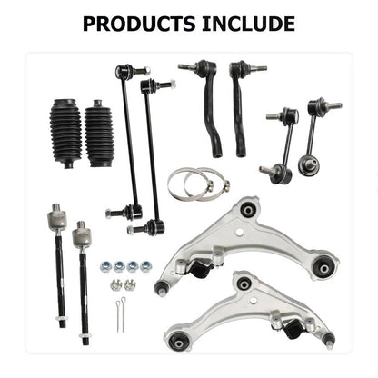 Bethesda Industrial 12Pcs Front Lower Control Arm Tie Rod Sway Bar Kit For 2009-2014 Nissan Maxima