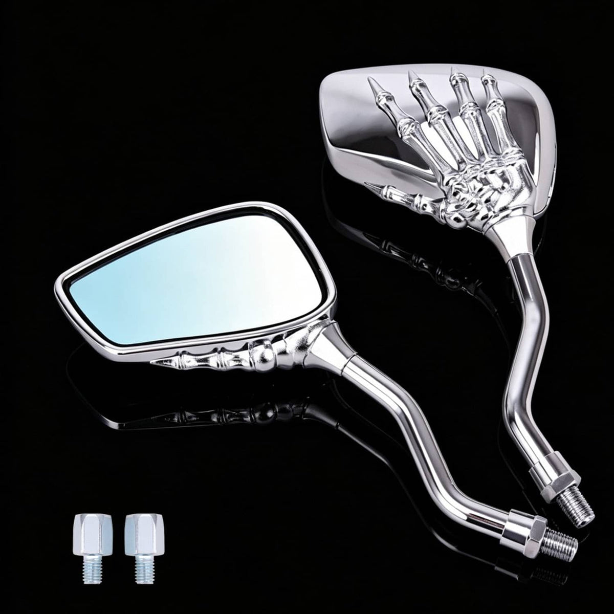 Bethesda Industrial Universal Bicycle Mirror Bike Rear View Side Mirrors 8mm 10mm Skull Hand Style