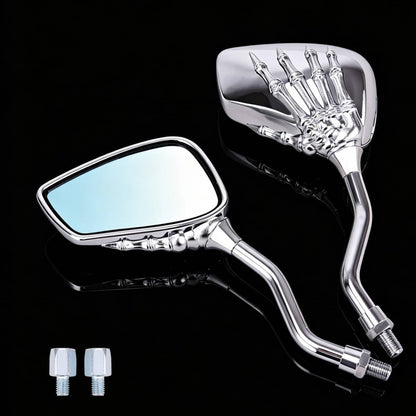 Bethesda Industrial Universal Bicycle Mirror Bike Rear View Side Mirrors 8mm 10mm Skull Hand Style