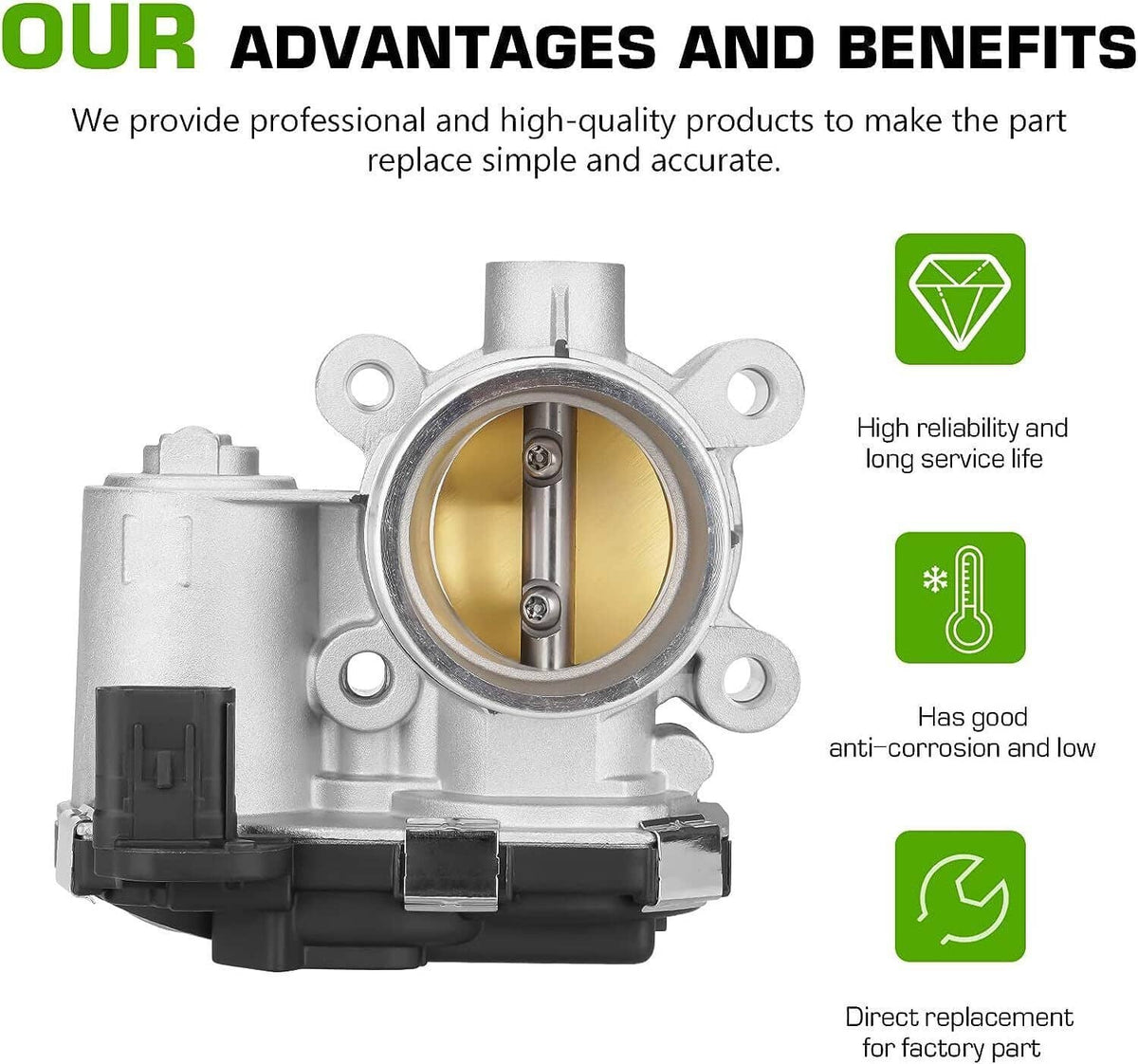 Bethesda Industrial Throttle Body 12671379 for 2016-2019 GM Cruze Encore 1.4L Malibu Equinox 1.5L