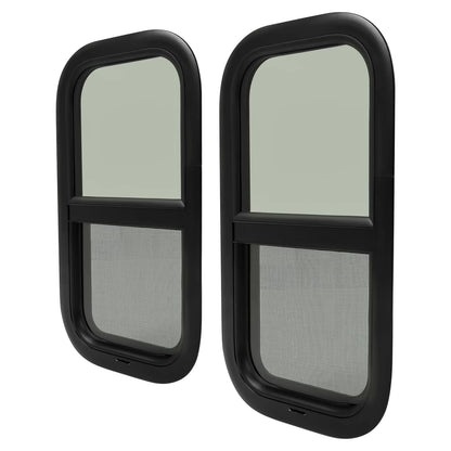 Bethesda Industrial 2 Pack 12"L x 22"W Wall Vertical Sliding RV Window Cargo Trailer W/Trim Kit