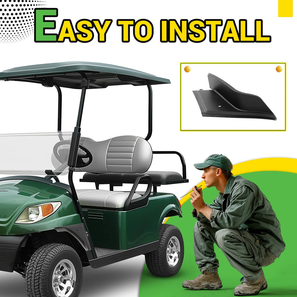 Bethesda Industrial Golf Cart Front Driver Side Fender Flare Set For EZGO ST MPT Workhorse 99-13