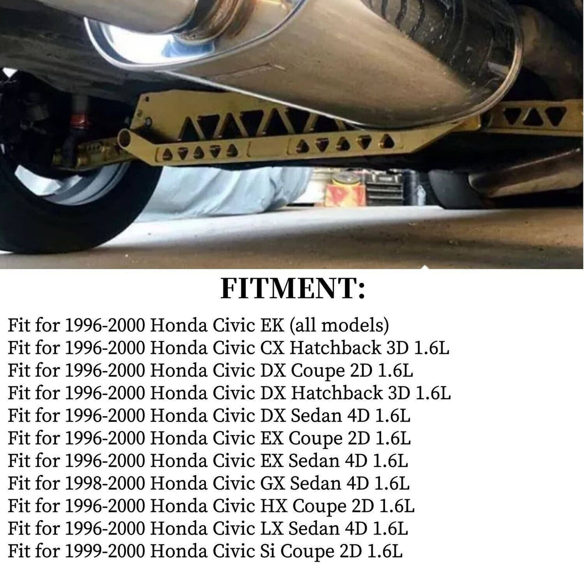 Bethesda Industrial For 1996-2000 Honda Civic Car Rear Lower Control Arm & Subframe Brace Tie Bar EK