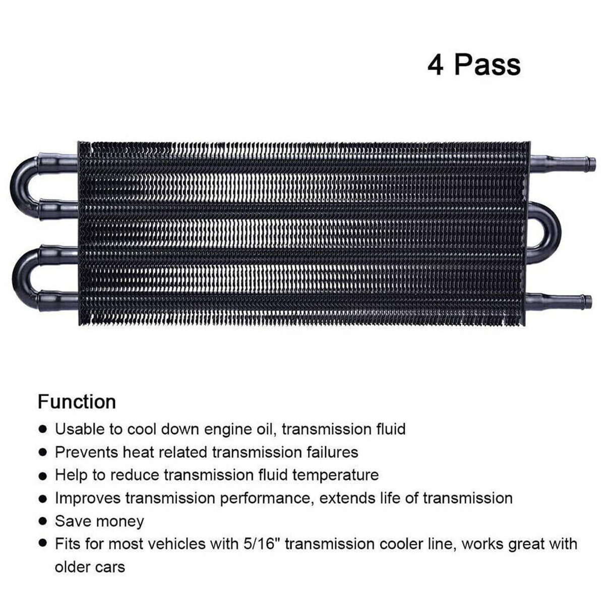 Bethesda Industrial 4 Row Remote Transmission Oil Cooler Auto-Manual Radiator Converter Universal