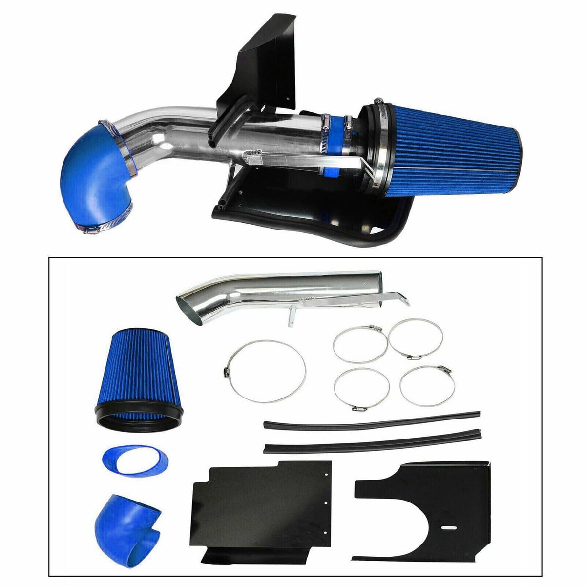 Bethesda Industrial 4" Cold Air Intake System & Heat Shield For 99-07 Chevy GMC V8 4.8L 5.3L 6.0L