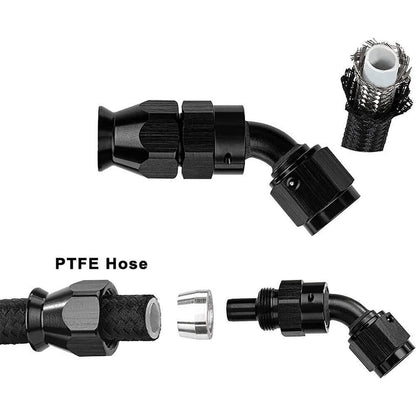 Bethesda Industrial 20FT 6AN 3/8" E85 PTFE LS Swap EFI Fuel Line Fitting Nylon Braided Fuel Kit New