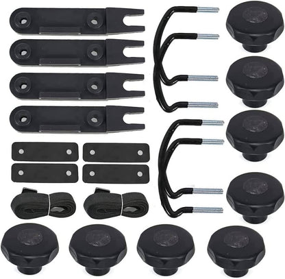 Bethesda Industrial 4Pcs Roof Box U-Bolt Clamps Cargo Carrier Roof Rack Bracket Van Mounting Black