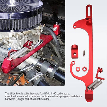 Bethesda Industrial Red Aluminum Throttle Cable Carb Bracket For 4150 4160 Carburetor 350 SBC