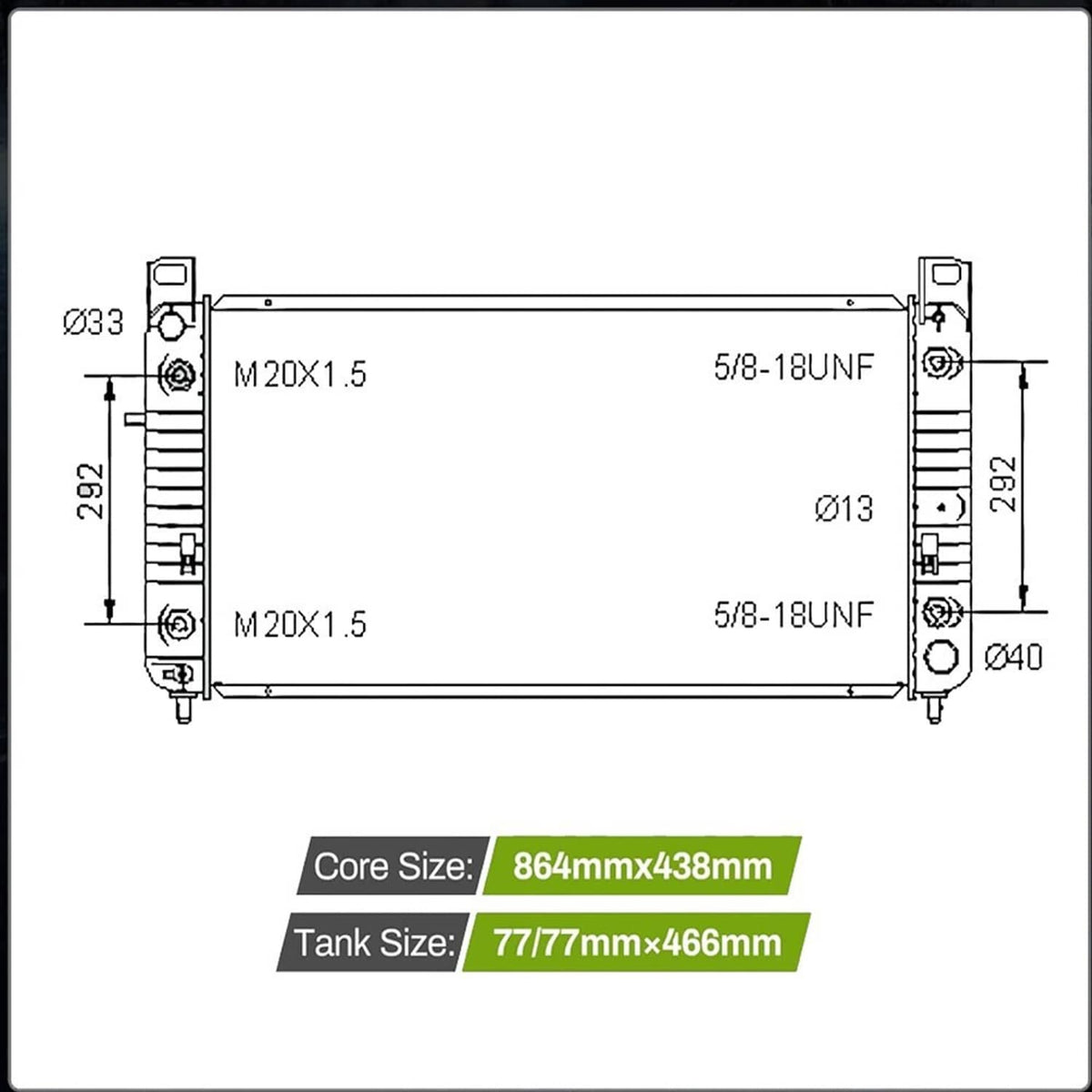 Bethesda Industrial 34'' Radiator for Chevy Silverado Suburban Tahoe GMC Sierra 1500 Yukon 15841571