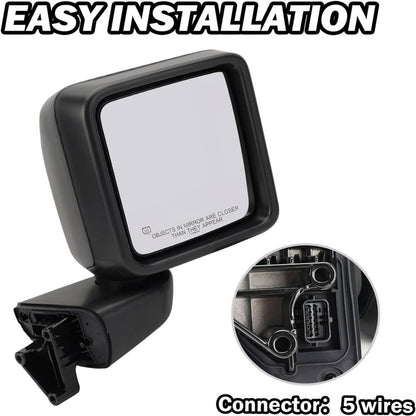Bethesda Industrial Power Heated Rear View Mirror Passenger For Jeep Wrangler 18-24 &Gladiator 20-24