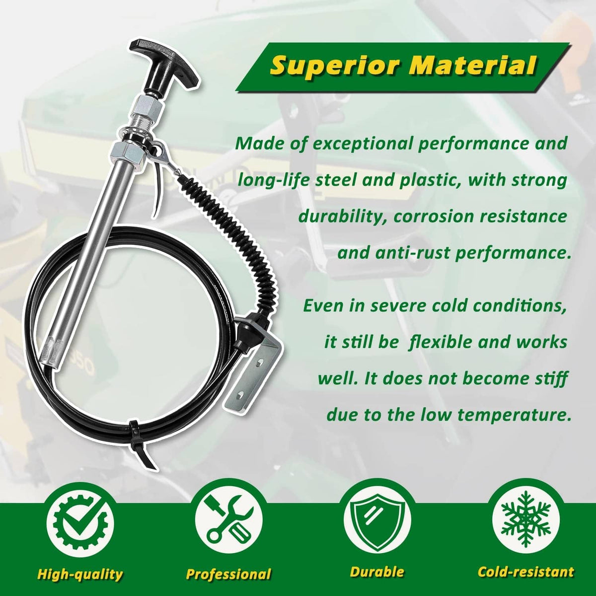 Bethesda Industrial AM134404 Spout Control Input Cable Replaces for John Deere Chute Deflector Cable