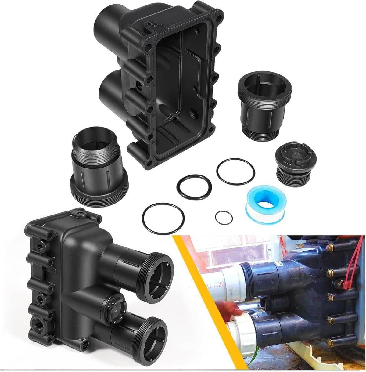 Bethesda Industrial Pool Heater Manifold Assembly Replacement Kit for Pentair MasterTemp 175, 200