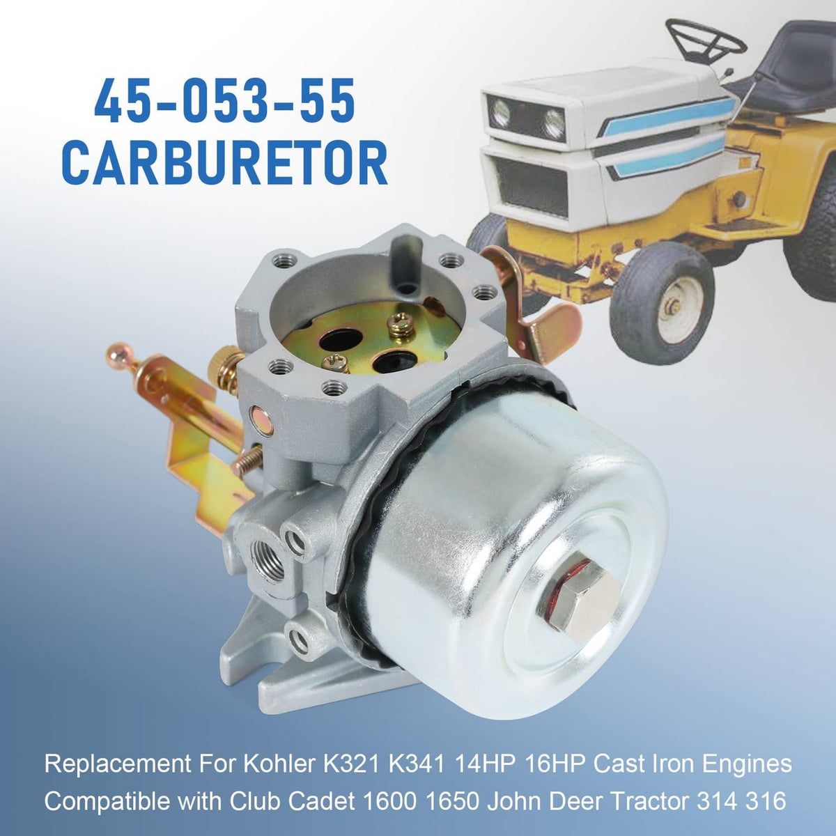 Bethesda Industrial Carburetor for Kohler K321 K341 Cast Iron Engine 14HP16HP John Deere Tractor 316