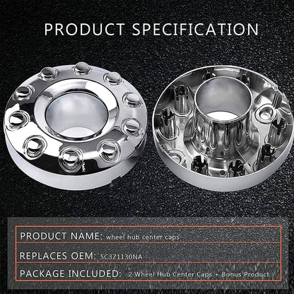 Bethesda Industrial 2Pcs Wheel Center Hub Caps Dually 10 Lug For 2005-2017 Ford F450 F550 Super Duty