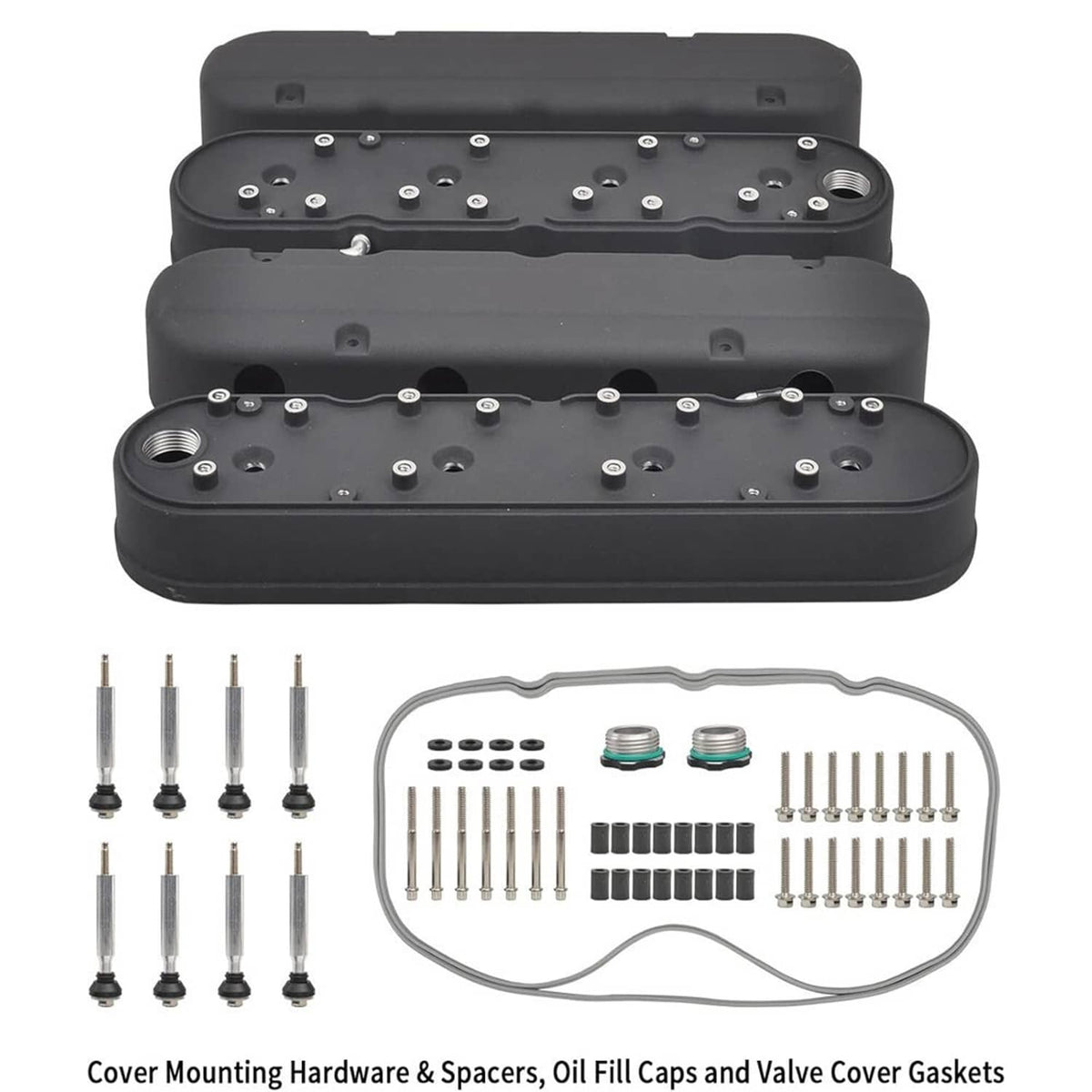 Bethesda Industrial Valve Covers with Coil Mounts w/Covers for Chevy LS LS1 LS2 LS3 LS6 LS7 Aluminum