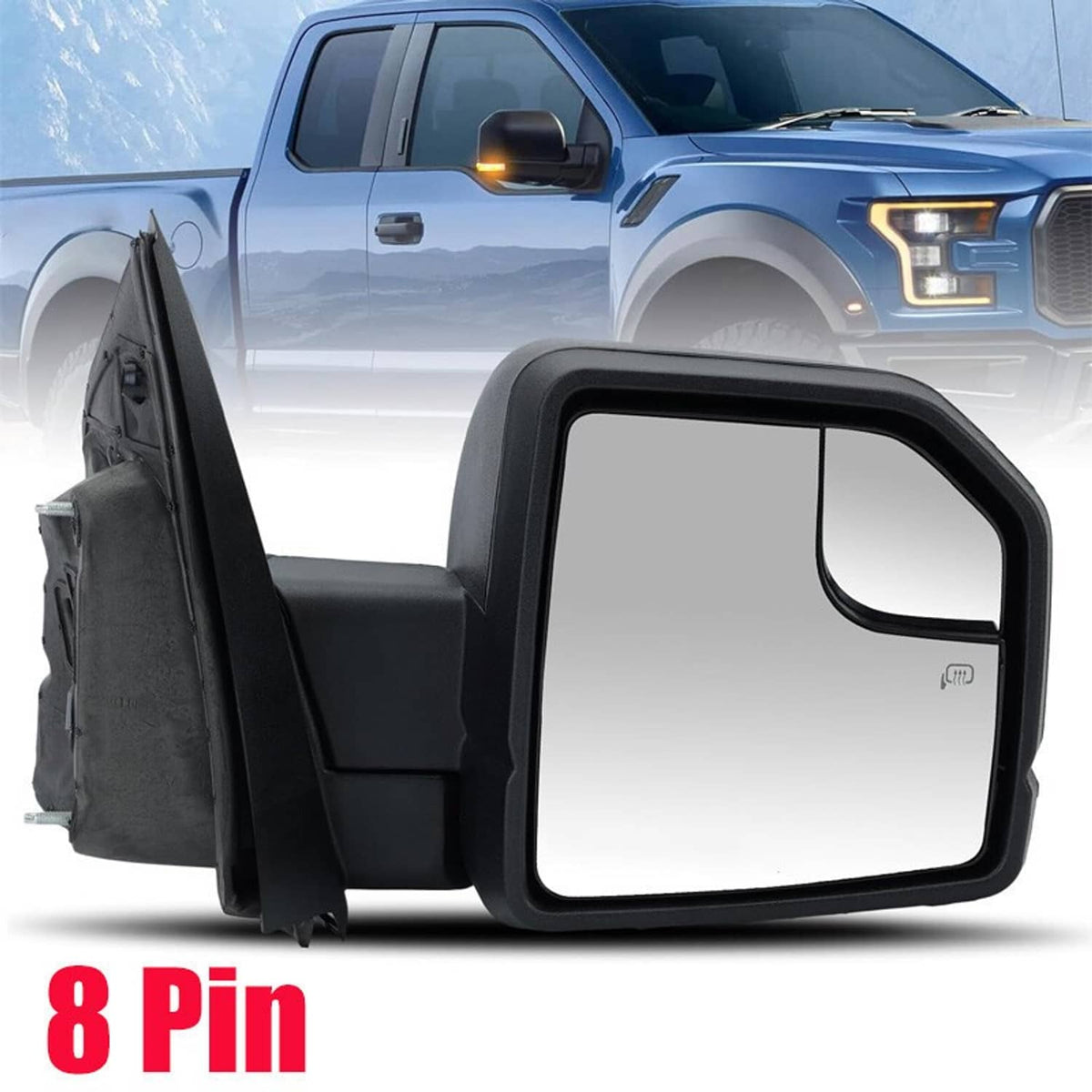 Bethesda Industrial FL3Z17682CB For 2015-20 Ford F-150 Passenger Right Side Door Mirror Power + Lamp