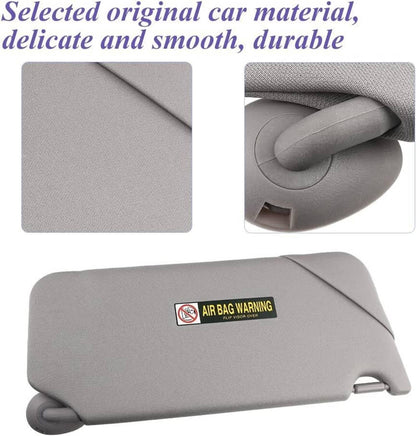 Bethesda Industrial 2x Gray Sun Visor w/ Light & Mirror Set For 2008-2017 Honda Accord 83280TA5A51ZA