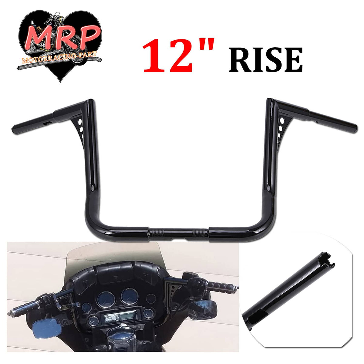 Bethesda Industrial DNA 12" Monkey Bagger Meathook Bar Handlebar For Harley Electra Street Glide FLH