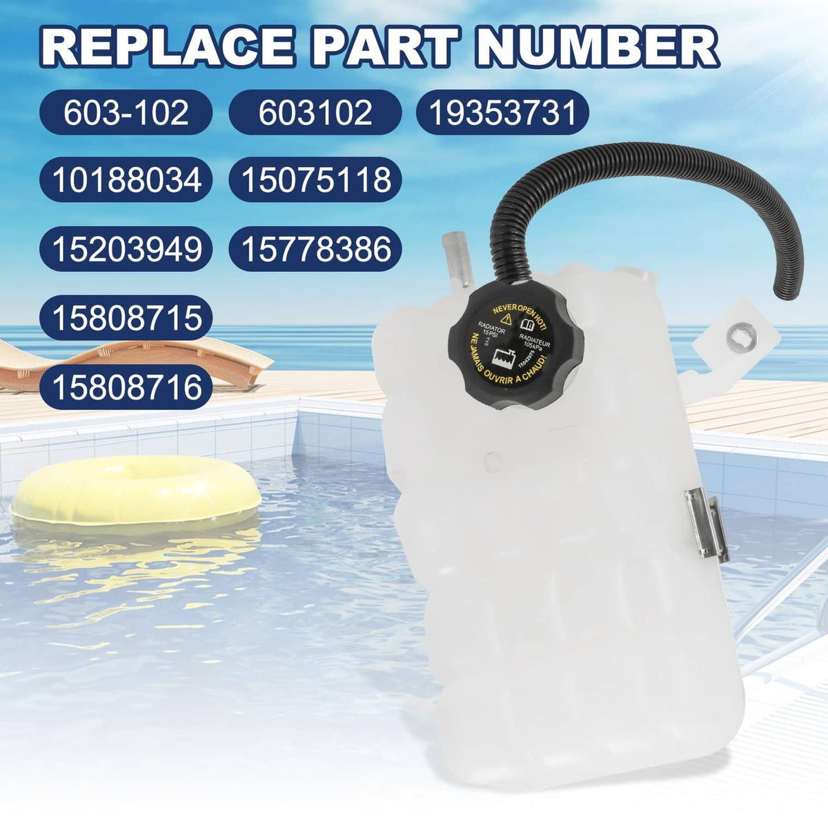 Bethesda Industrial Coolant Recovery Tank Overflow Reservoir w/Cap For GMC Chevy Cadillac H2 15PSI