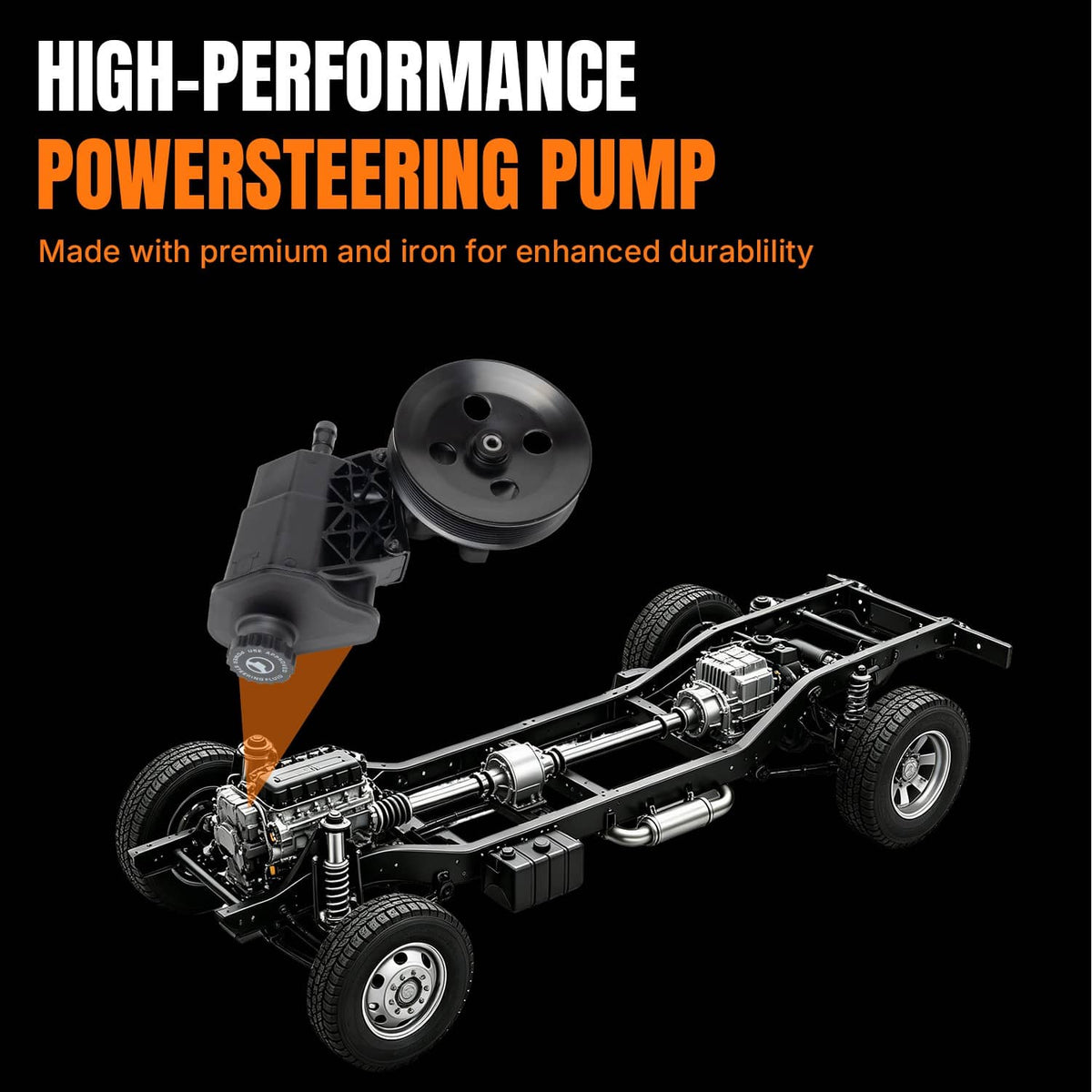 Bethesda Industrial New Power Steering Pump w/ Reservoir & Pulley for 2003-2007 Dodge Ram 2500 3500