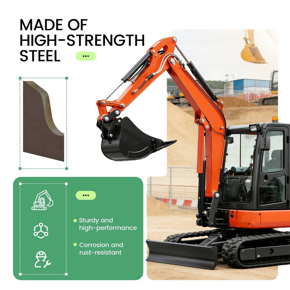 Bethesda Industrial W/Plate Quick Attach Brackets Bucket Ears For Kubota KX040 U35 KX71 KX91 KX121