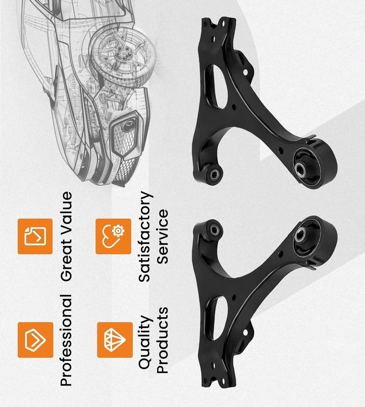 Bethesda Industrial 14Pcs Suspension Kit Front Lower Control Arms for Honda Civic 2006-2011 K620383