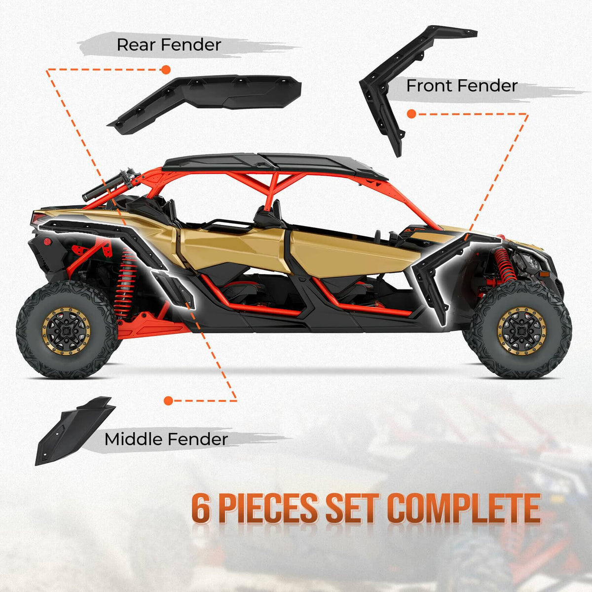 Bethesda Industrial UTV Extended Fender Flares Kits For Can-Am Maverick 1000 MAX 2017-2023 715002973