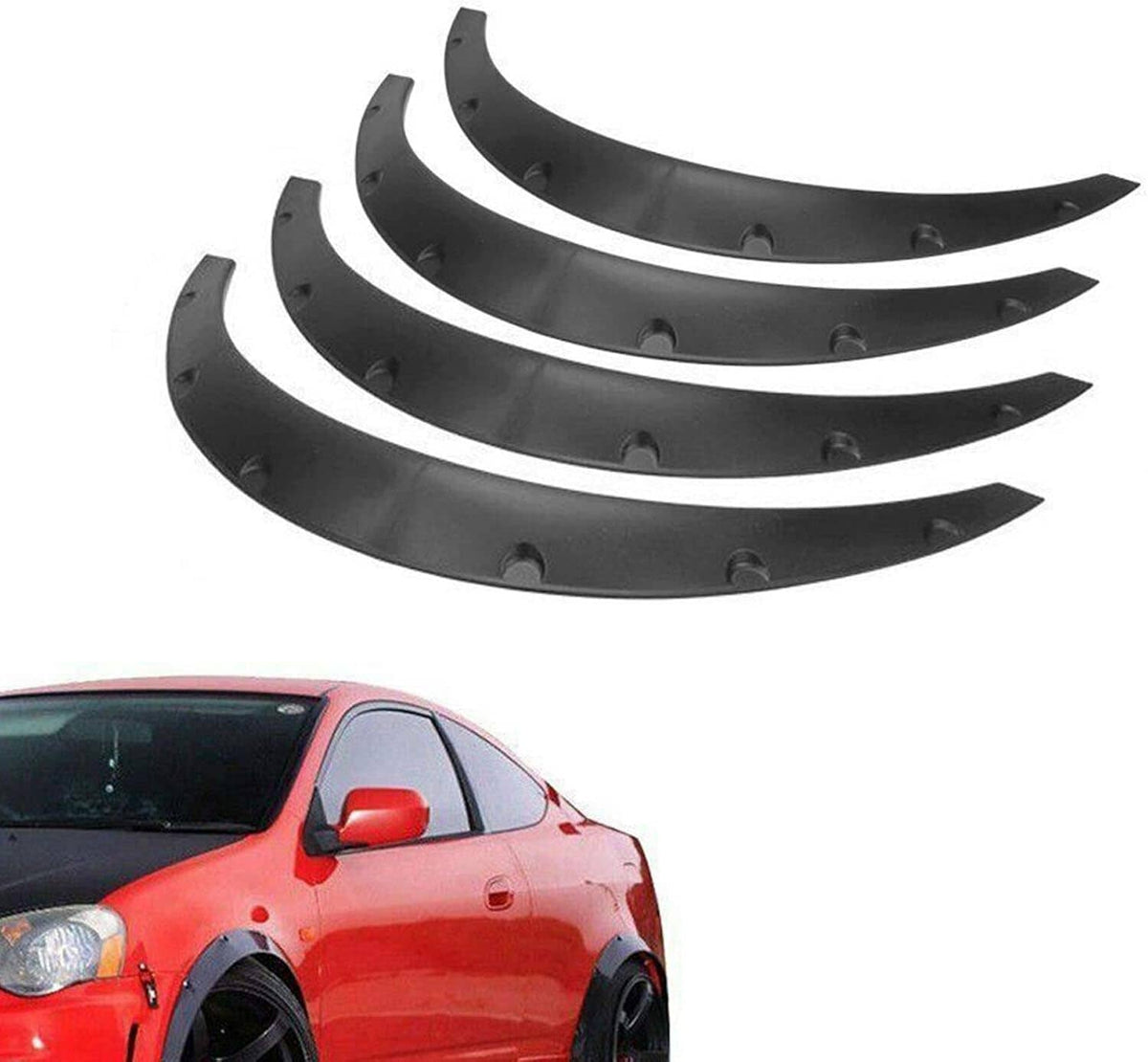 Bethesda Industrial 4x Fender Flares Polyurethane Wide Car Wheel Arches Body Kit Universal Balck