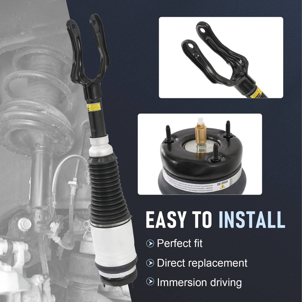 Bethesda Industrial Air Suspension Strut Shocks Front Left & Right For Jeep Grand Cheroke 2011-2015