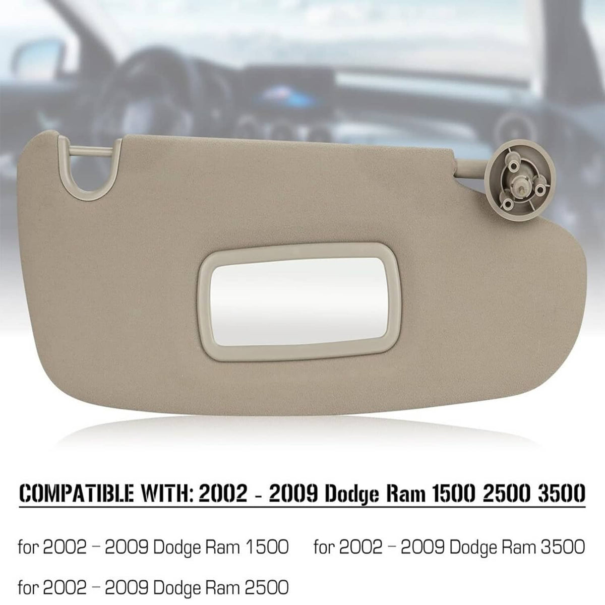 Bethesda Industrial 2Pcs Sun Visor Set Left & Right For 2002-2009 Dodge Ram 1500 2500 3500 Beige