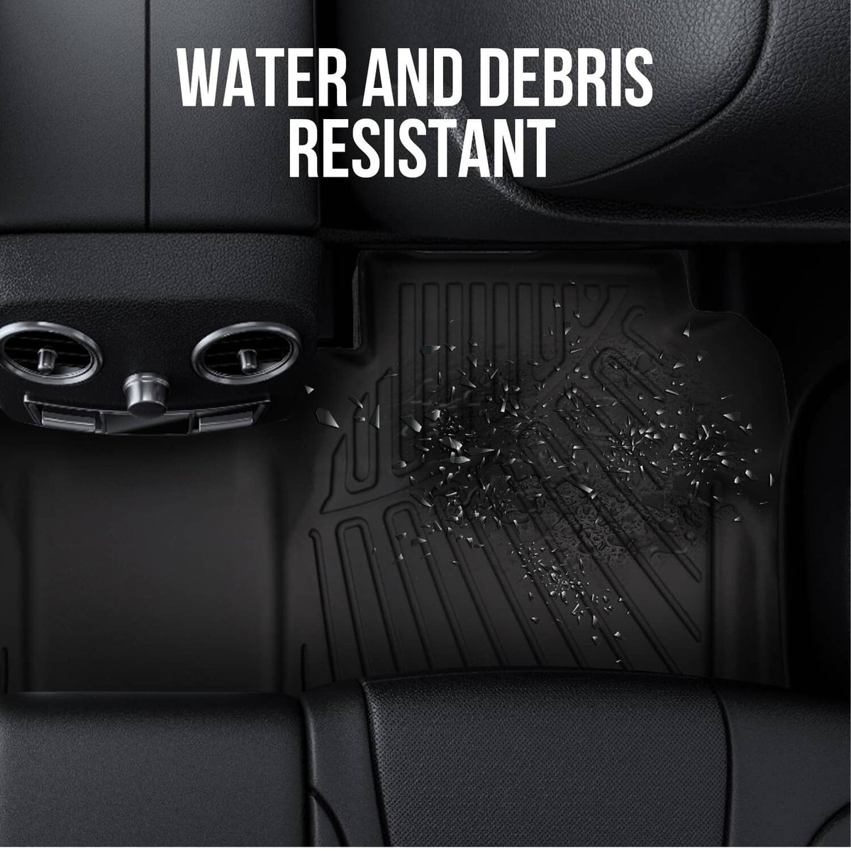 Bethesda Industrial Floor Mats for 2022-2025 Nissan Frontier Crew Cab All Weather TPE 3PCS Liner Set