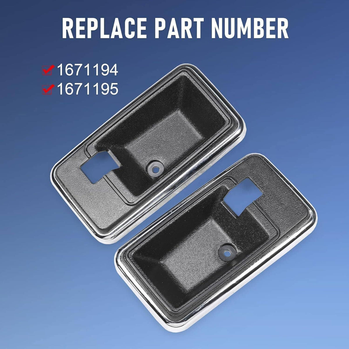 Bethesda Industrial New Interior Door Handle Bezel Cup Set For 1976-1981 Firebird Trans Am & Camaro