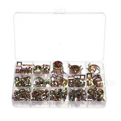 Bethesda Industrial 115PC 6-22mm Spring Hose Clamps Fastener Fuel Water Line Pipe Air Tube Clips Kit