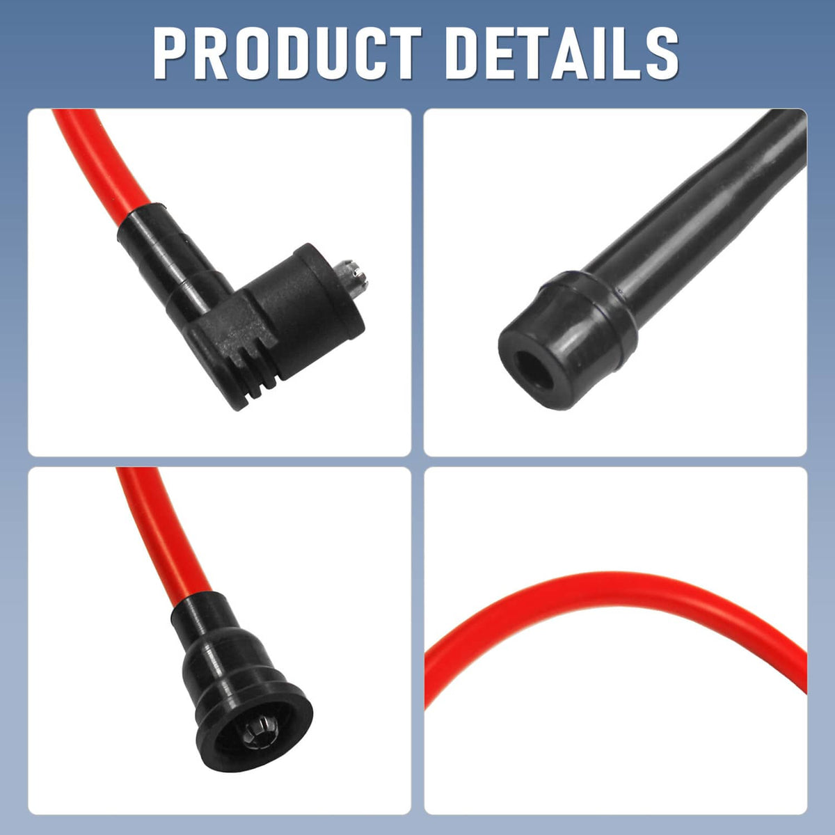 Bethesda Industrial JDMSPEED RED 10.5MM SPARK PLUG WIRE SET FIT 1998-2002 HONDA ACCORD 2.3L DX LX EX
