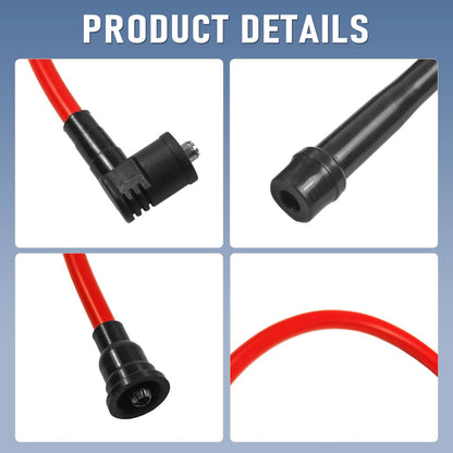 Bethesda Industrial JDMSPEED RED 10.5MM SPARK PLUG WIRE SET FIT 1998-2002 HONDA ACCORD 2.3L DX LX EX