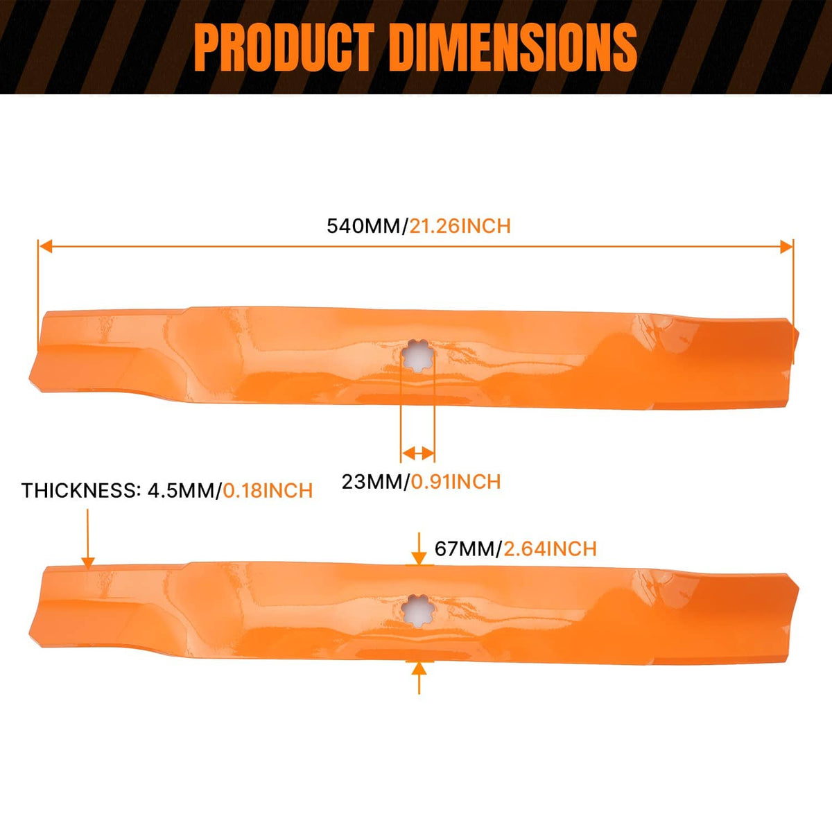 Bethesda Industrial 2PK Deck Blades For John Deere E100, E110, E120, E130 (100 Series Tractor) - 42"