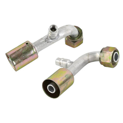 Bethesda Industrial #10 #8 AC Fittings Beadlock A/C Female O Ring 90 Degree with R134a Service Ports