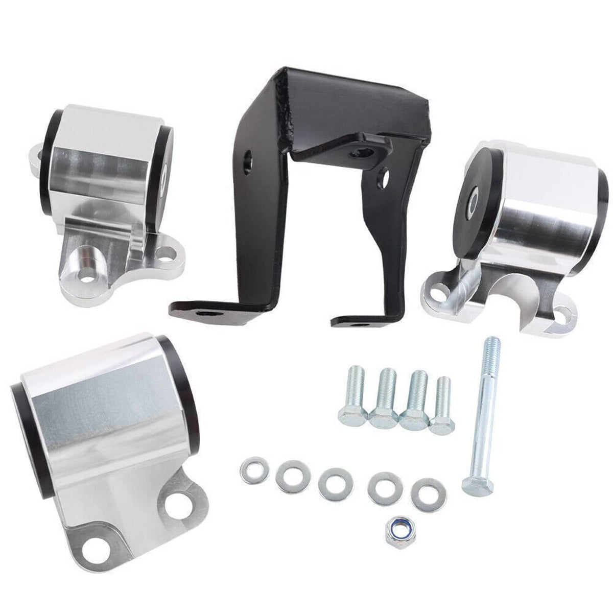 Bethesda Industrial 2 Bolt Engine Motor Mount Kit For 1996-00 Civic EK B16 B20 D16 B D Chrome Billet