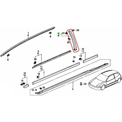 Bethesda Industrial Left & Right Side Window Molding Door Sash Trim For 1992-1995 Honda Civic Black