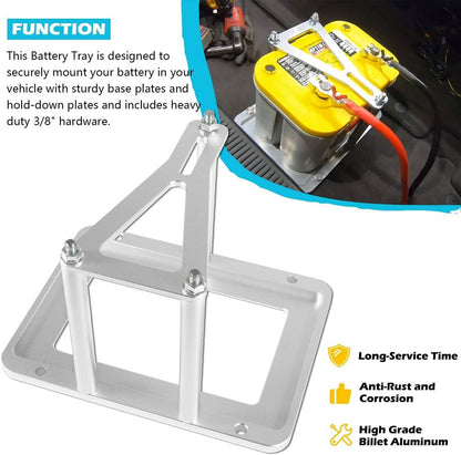 Bethesda Industrial Billet Battery Tray Hold Down Trunk Relocation Box Aluminum Racing Mount 551181