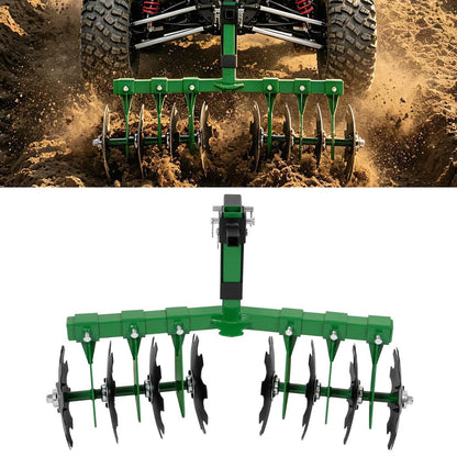 Bethesda Industrial Disc Harrow Plow 35" For ATVs UTVs Garden Tractors 2" Receiver Hitch W/ 8 Blades