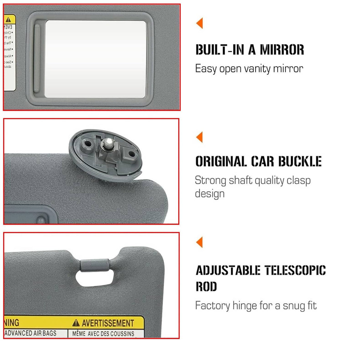 Bethesda Industrial New Pair Sun Visor Set LH Driver & RH Passenger Side For 2005-2015 Toyota Tacoma