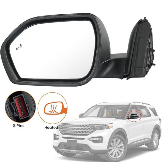 Bethesda Industrial Driver Power Mirror For 2020-2024 Ford Explorer Power Heated Manual Folding