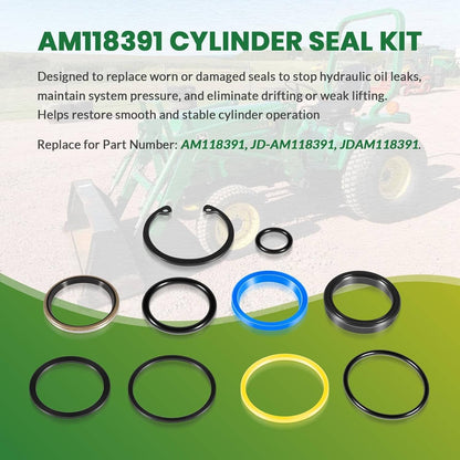 Bethesda Industrial AM118391 Cylinder Seal Kit fit for John Deere 40 44 60 70 70A Loader 1-1/2” Bore