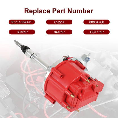 Bethesda Industrial 6522R Premium Distributor HEI For Chevy Inline 6-Cyl 230 250 292 w/65K Volt Coil