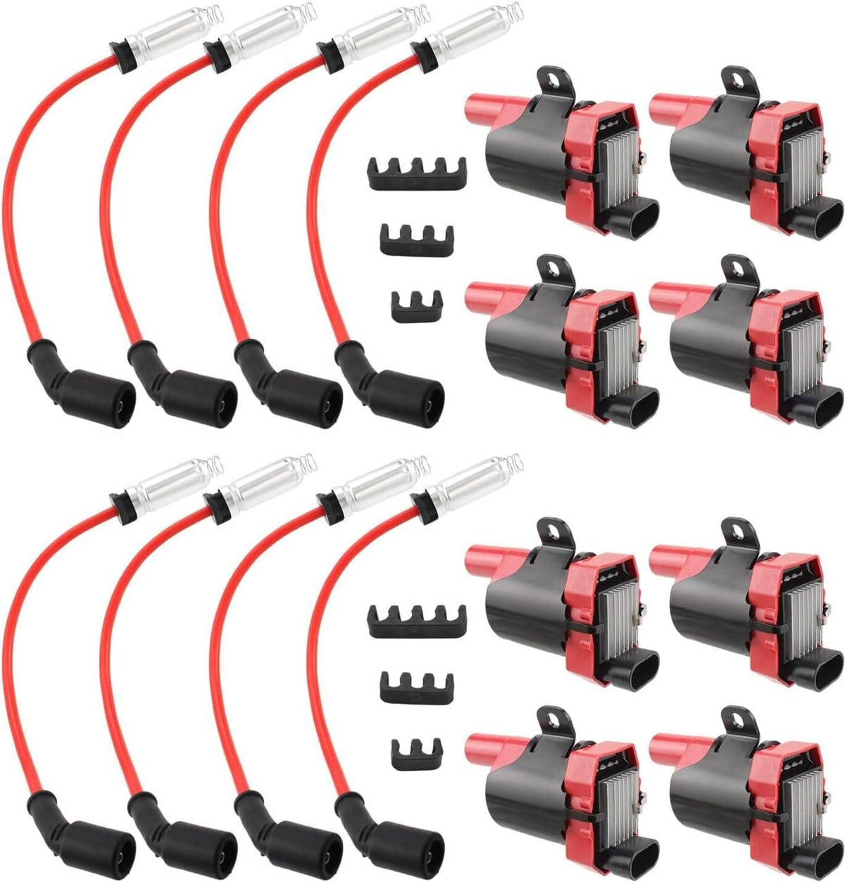 Bethesda Industrial Round Ignition Coil Spark Plug Set For Chevy Silverado GMC LS1 LS3 4.8/5.3/6.0L