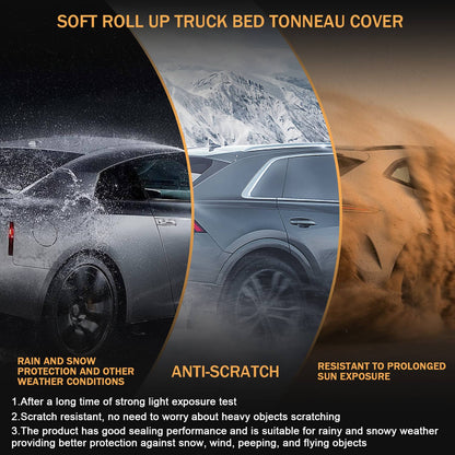 Bethesda Industrial 8ft Long Bed Soft Roll Up Tonneau Cover For Dodge Ram 1500 2500 3500 1994-2018