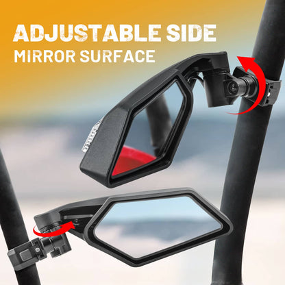 Bethesda Industrial 1.5"-2" LED Rear View Mirrors UTV ATV For Can-Am X3 Polaris RZR Yamaha Honda